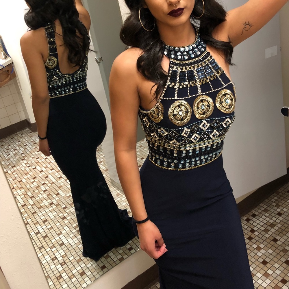 Navy blue prom dress